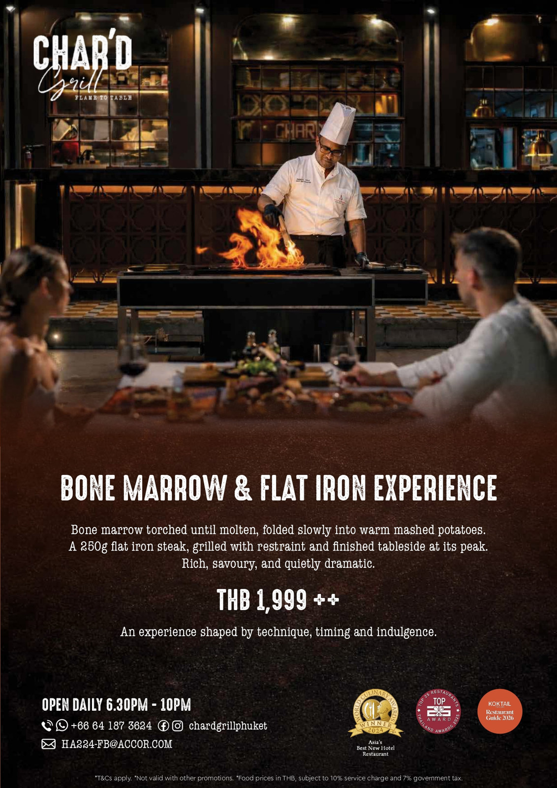 CHAR'D Grill promotion: Bone Marrow and Flat Iron Experience