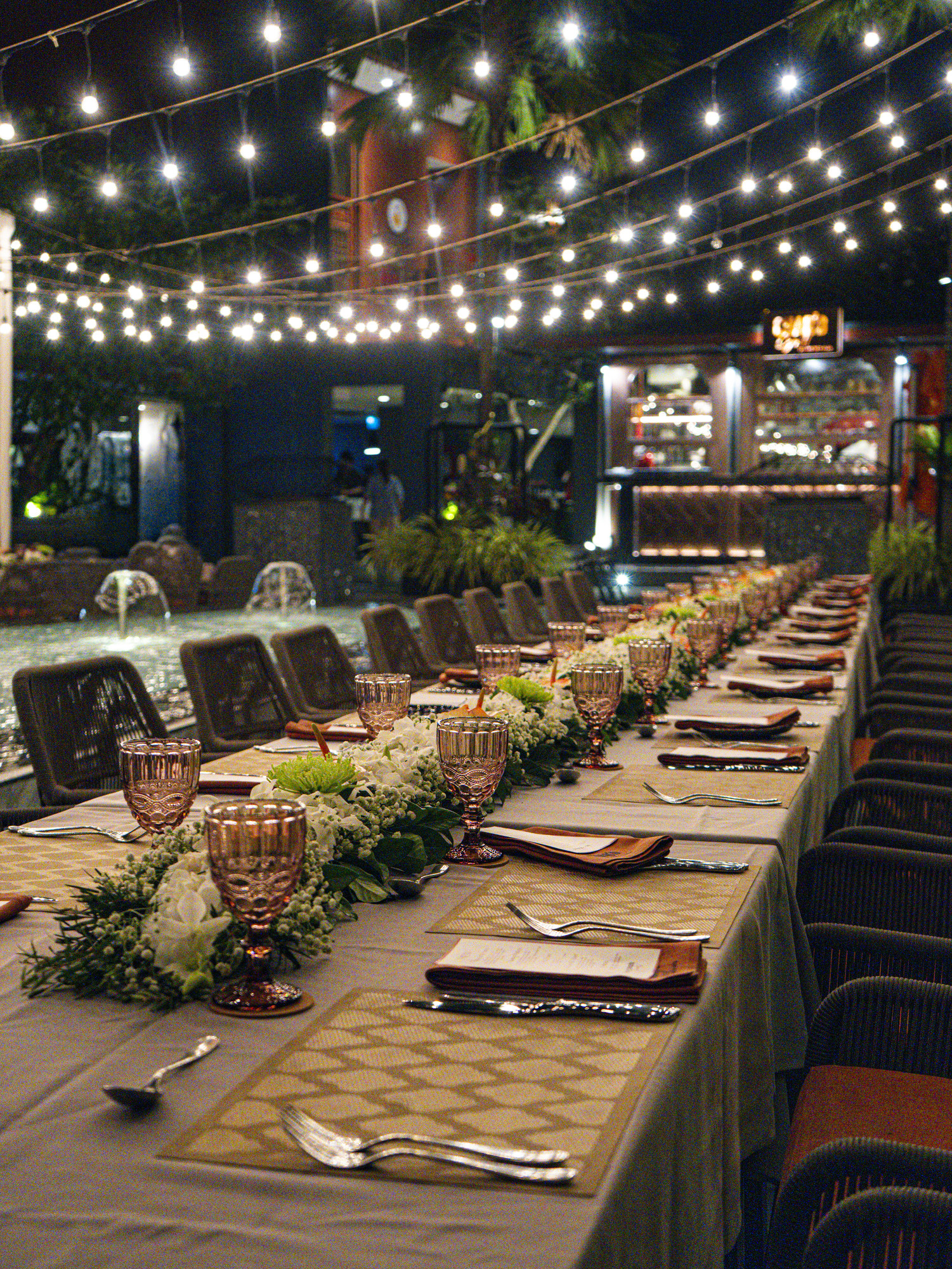 Private dinner table setting